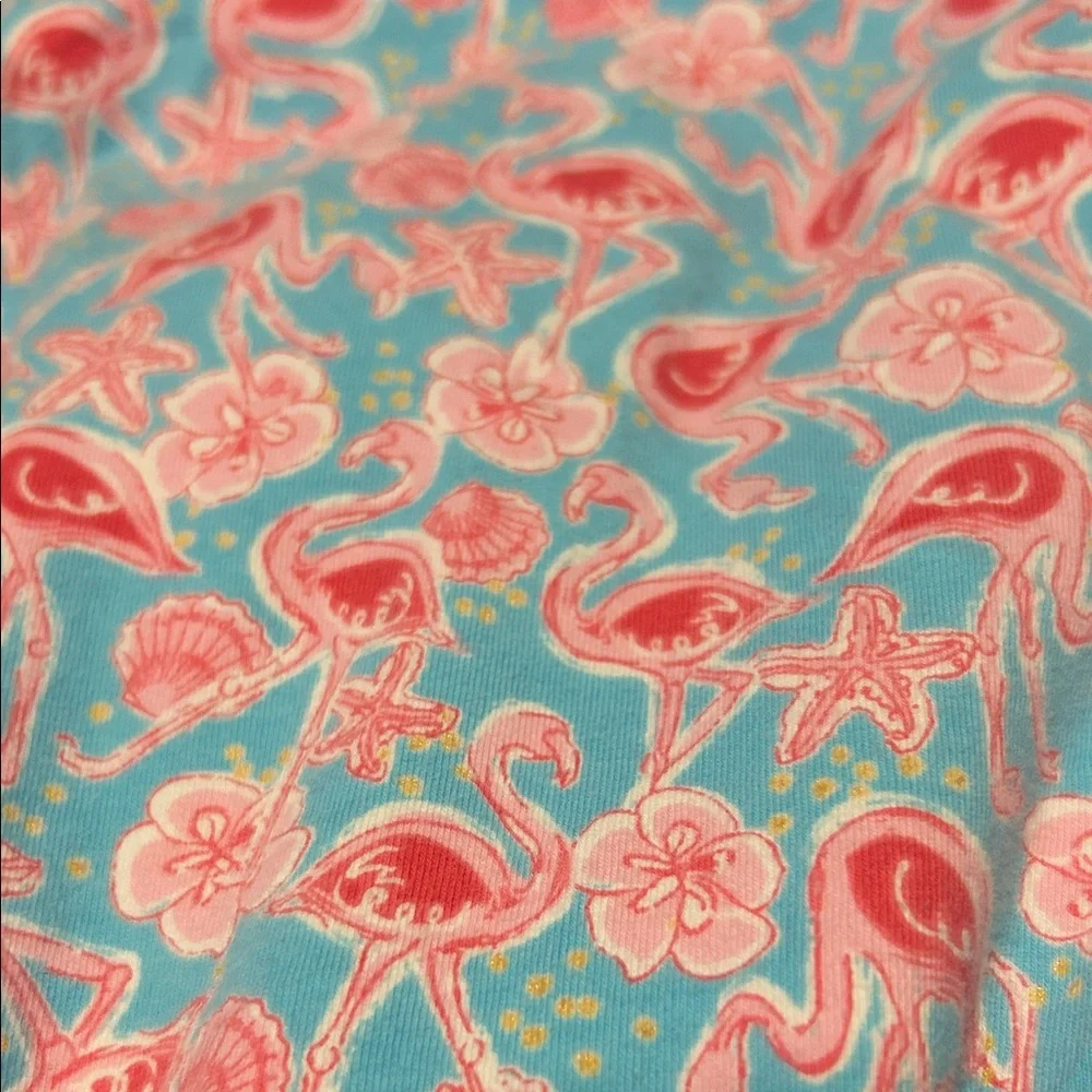 American Girl Floral Halter Dress Flamingos pattern Pink and Blue - Picture 7 of 9